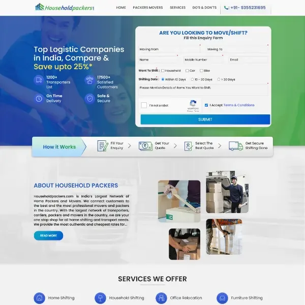 Household Packers website